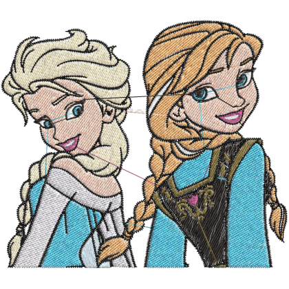 Matriz de Bordado Anna e Elsa 1 Frozen 